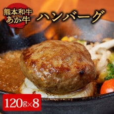 あか牛100%ハンバーグ 120g×8個(阿蘇市)【配送不可地域:離島】【1461499】
