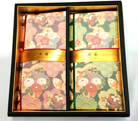 京都舞鶴茶 玉露、抹茶入り煎茶 箱入りセット(福紗付) : 200g 日本茶 緑茶 お茶 舞鶴茶 茶 玉露 煎茶 抹茶入り ふくさ付き 贈答用 箱入り プレゼント 贈り物