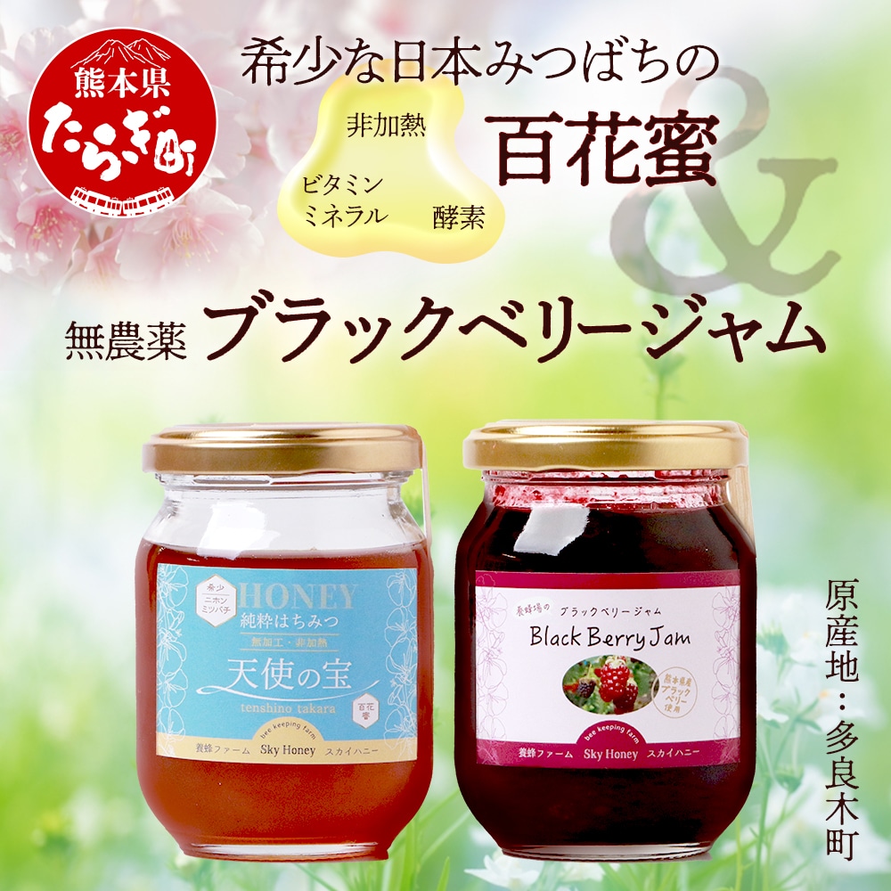 日本ミツバチ天然生はちみつ＆ブラックベリー（ボイセン種）ジャムセット 日本ミツバチ天然生はちみつ＆ブラックベリー（ボイセン種