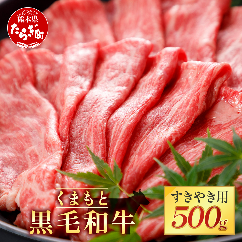 【くまもと黒毛和牛】すきやき用 500g ブランド牛 牛肉 すき焼き スキヤキ 多良木町 国産 和牛 030-0699