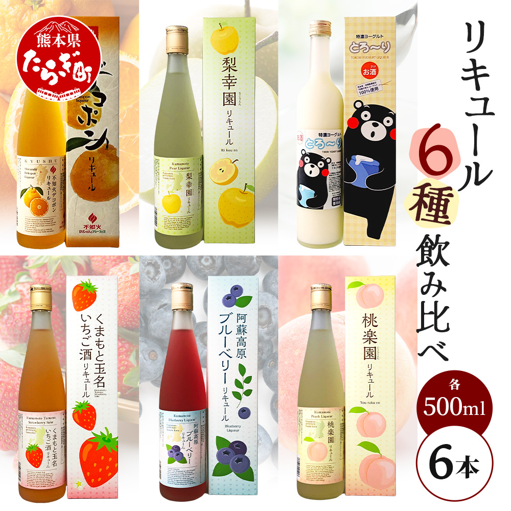 常楽酒造 リキュール 6種 飲み比べ セット ≪ ブルーベリー いちご 桃 デコポン 梨 ヨーグルト ≫ フルーツ リキュール お酒 スイート 女性 人気 ギフト 贈り物 プレゼント 063-0690