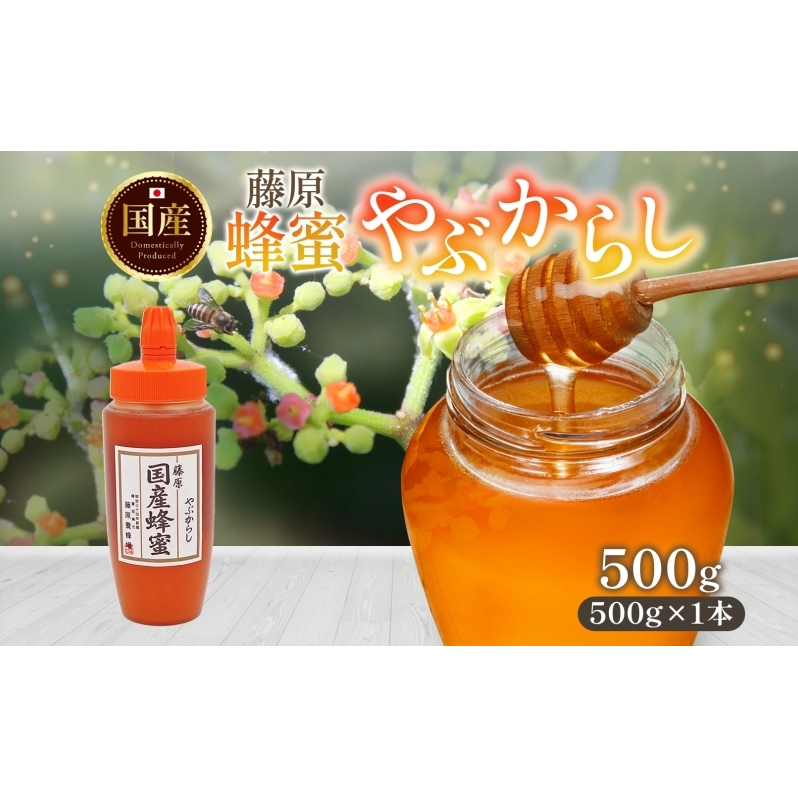 藤原国産蜂蜜 やぶからし 500g はちみつ ヤブカラシ 国産 単花蜜 朝しぼり 完熟 ハチミツ パン 菓子 トースト ホットケーキ ヨーグルト 調味料 隠し味 お取り寄せ ポリ容器 常温 常備 送料無料 藤原養蜂場 岩手県 盛岡市