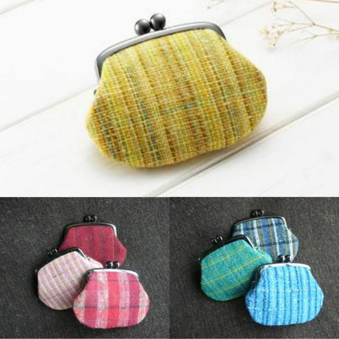 ホームスパン 小銭入（全3色） ファッション小物 小物 財布 コインケース がま口 羊毛 汚れが付きにくい 織物 和風 和テイスト 