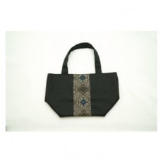 大島紬　三角トートバッグ(泥龍郷　青)tmt-01【1395008】