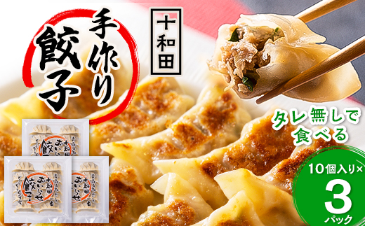 タレ無しで食べる十和田の手作り餃子 1パック(10個入り)×3【配送不可地域:離島】【1033463】