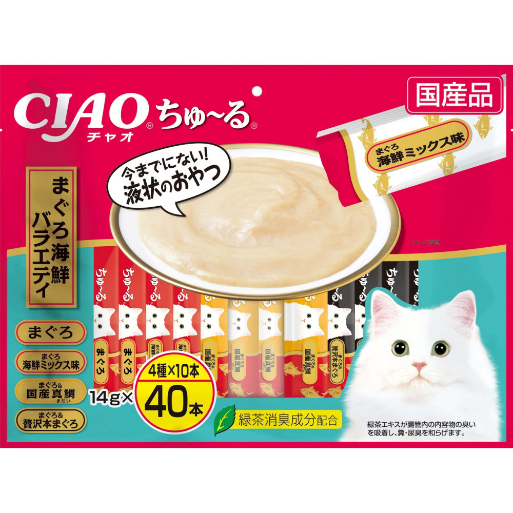 いなば　CIAO猫ちゅ～る　まぐろ海鮮バラエティ320本（14ｇｘ40本ｘ8袋入）（ケース）