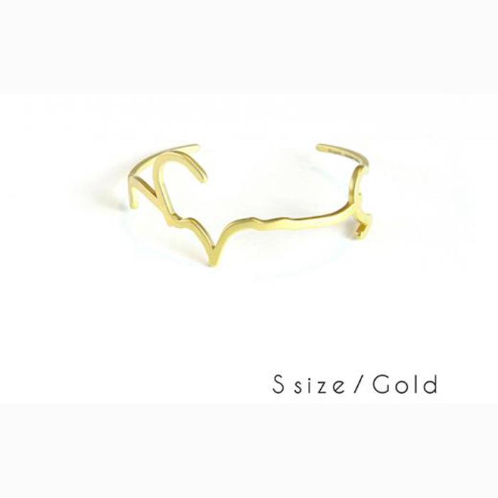 Hiraganaバングル　うつくしい　ゴールドSサイズ