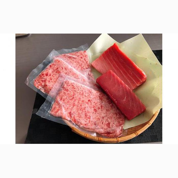 まぐろ ご馳走 3種類 合計1kg セット (本鮪 中トロ・ばち鮪 赤身・まぐろたたき) 海の幸 【配送不可:離島】■