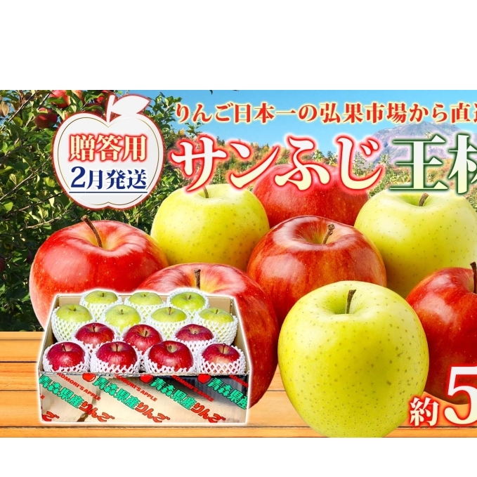 【2月発送】 贈答用 サンふじ 王林 約5kg りんご 林檎 リンゴ 果物 フルーツ くだもの 旬 青森県産 お取り寄せ 詰め合わせ セット 人気 東北 名産 常温 産地直送 送料無料 青森県 西目屋村