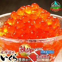 [定期便 4ヶ月連続]北海道産 いくら醤油漬け 500g(250g ×2パック×1箱) 小分け | 国産 北海道産 いくら いくら醤油漬け イクラ ikura 天然 鮭 サーモン 鮭卵 鮭いくら 北海道 昆布のまち 釧路町 笹谷商店 直営