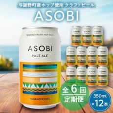 【毎月定期便】【与謝野町産ホップ使用クラフトビール】 ASOBI 350ml ×12本セット全6回【4058786】