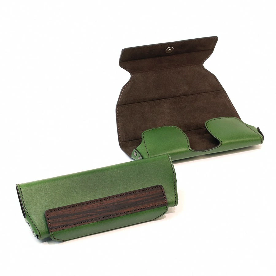 【こだわりの革アイテム】メガネケース（グリーン）［セミラージーサイズ］1087025
