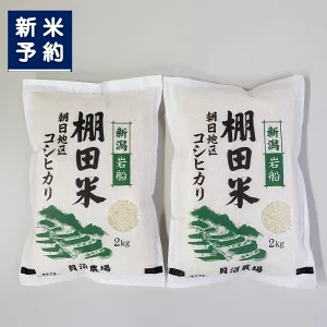 【新米受付・令和7年産米】新潟県村上市岩船産　棚田米コシヒカリ4kg(2kg×2袋) 1067084N