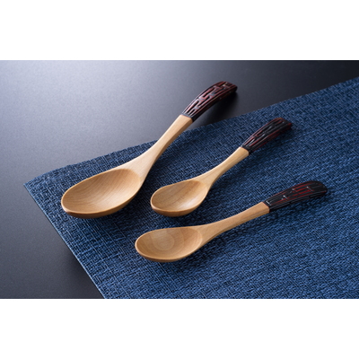 A4187 村上木彫堆朱　ライモンスプーンセット