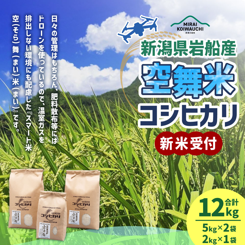 [新米受付・令和7年産米] 空舞米 新潟県岩船産 コシヒカリ 精米 12kg 1063001N