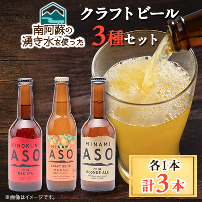 みなみ阿蘇ビール飲み比べセット(阿蘇ブロンドエール・阿蘇レッドIPA・熊本クラフトサワー熊本みかん)【1558234】