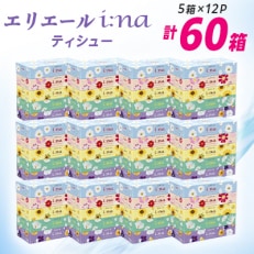 エリエール i:na(イーナ)ティシュー 150組5箱×12パック(60箱)【配送不可地域:離島・北海道・沖縄】【1352851】
