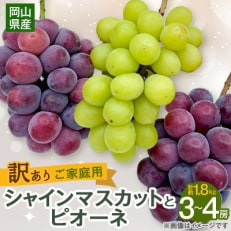 [2025年10月より発送]訳ありシャインマスカットとピオーネ詰合せ 3〜4房 1.8kg ご家庭用
