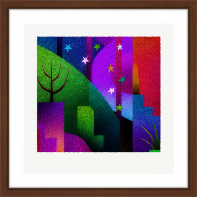 彩と山 [しかくいえ]09【絵画】 額装サイズ266mmx266mm【1432384】