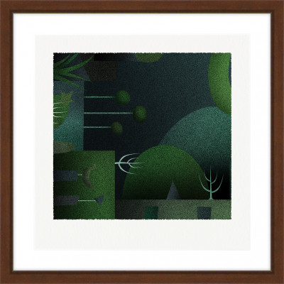 深と草 [しかくいえ]14【絵画】 額装サイズ266mmx266mm【1433487】