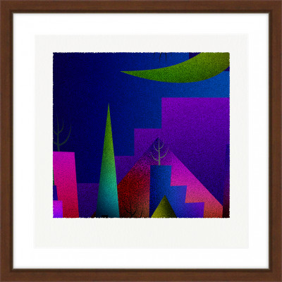 街と塔 [しかくいえ]22【絵画】 額装サイズ266mmx266mm【1433496】