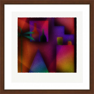 影と赤 [しかくいえ]07【絵画】 額装サイズ266mmx266mm【1432379】