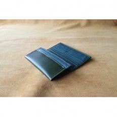 イタリアンレザー 長財布 グリーン×オルテンシア 本革【1553364】