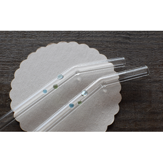 ガラスのストローセット（カーブタイプ） 雑貨 日用品 ガラス製ストロー 耐熱ガラス 