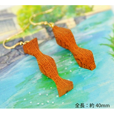 幾木　木彫アクセサリー　居醒の清水 ピアス ファッション 