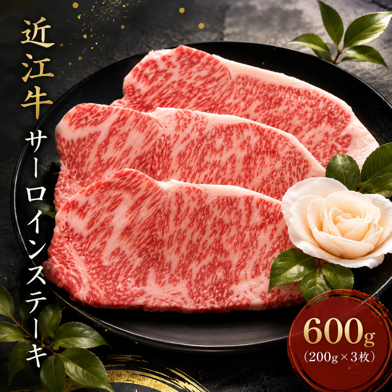 近江牛 サーロイン ステーキ用 600g（200g×3枚) ステーキ ステーキ肉 牛サーロイン ロース肉 黒毛和牛 和牛 国産牛 国産牛肉 ブランド牛 日本三大和牛 牛肉 お肉 肉 滋賀 滋賀県 米原市