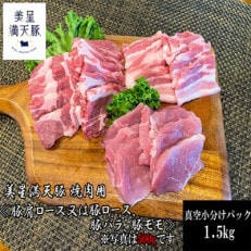 美星満天豚 焼肉 1.5kgセット(小分け真空パック) ≪豚肩ロース又は豚ロース、豚バラ、豚モモ≫【配送不可地域:離島】【1584147】