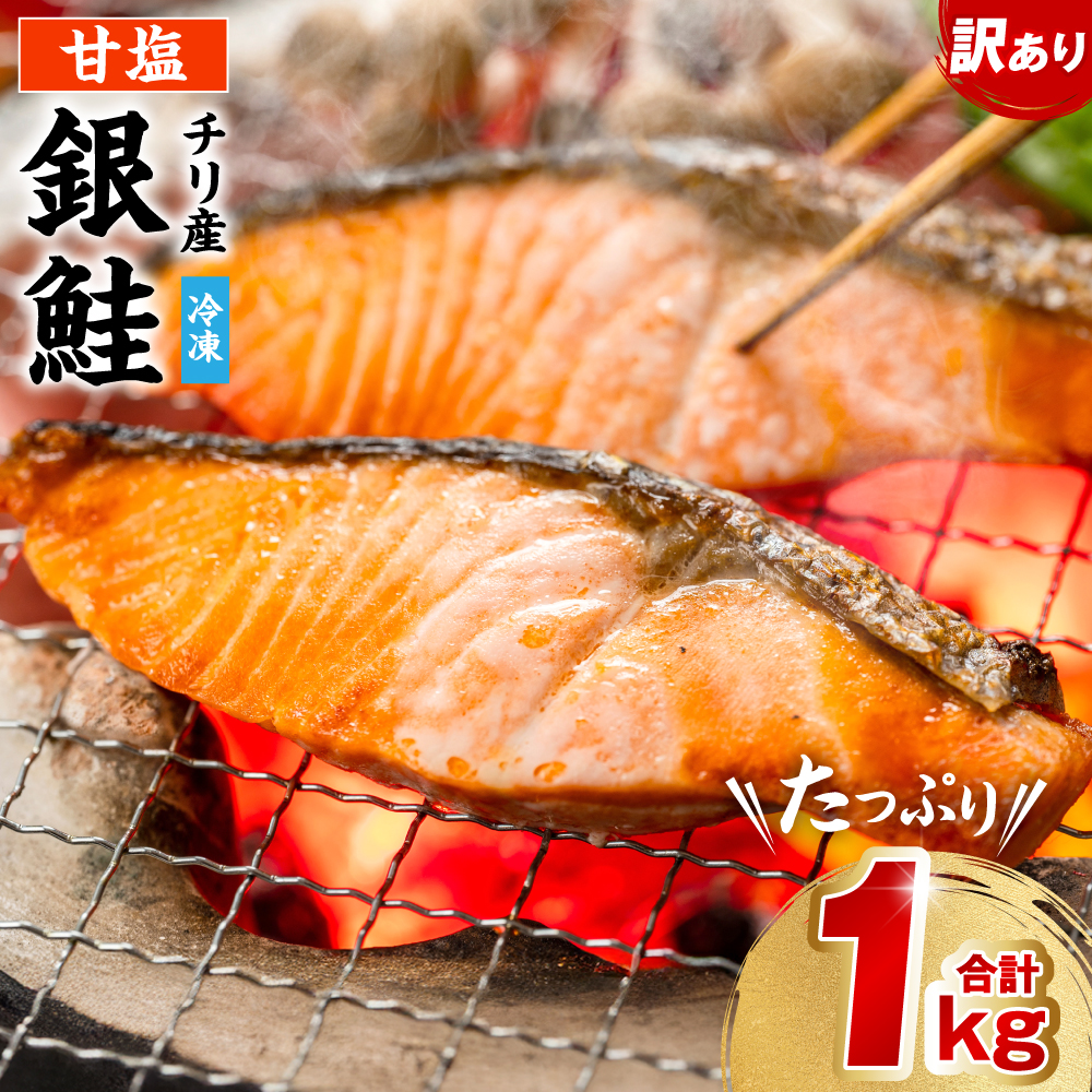 【訳あり】 銀鮭 切り身 たっぷり合計 1kg (鮭 塩鮭 サケ サーモン 甘塩 切身 切り身 大容量 人気の鮭 カマ 希少 魚 鮮魚 冷凍)