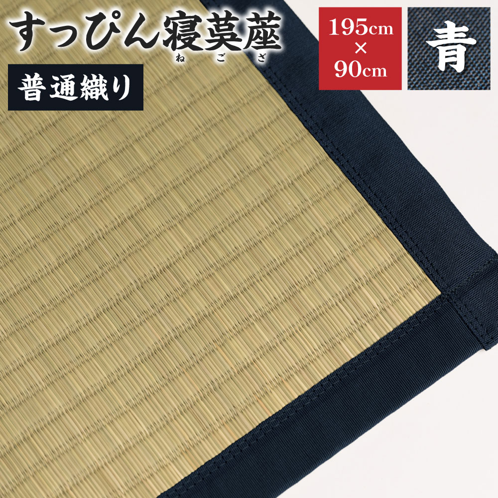 【青】すっぴん寝茣蓙 普通織り 195cm×90cm ねござ 熊本県産 ゴザ ござ 長方形 い草 イグサ 畳 ラグ