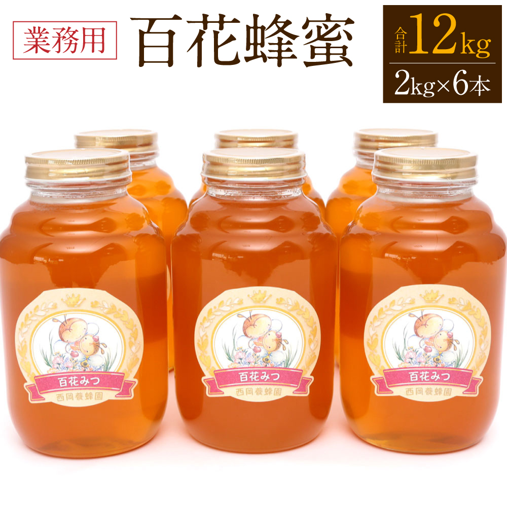 八代市 はちみつ 業務用 百花蜂蜜 2kgビン×6本 セット 計12kg