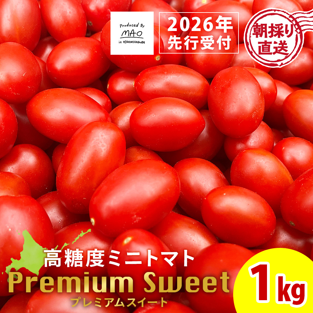 【2026年先行予約】 【朝採れ最短発送！】 Premium Sweet 1kg フルーツミニトマト