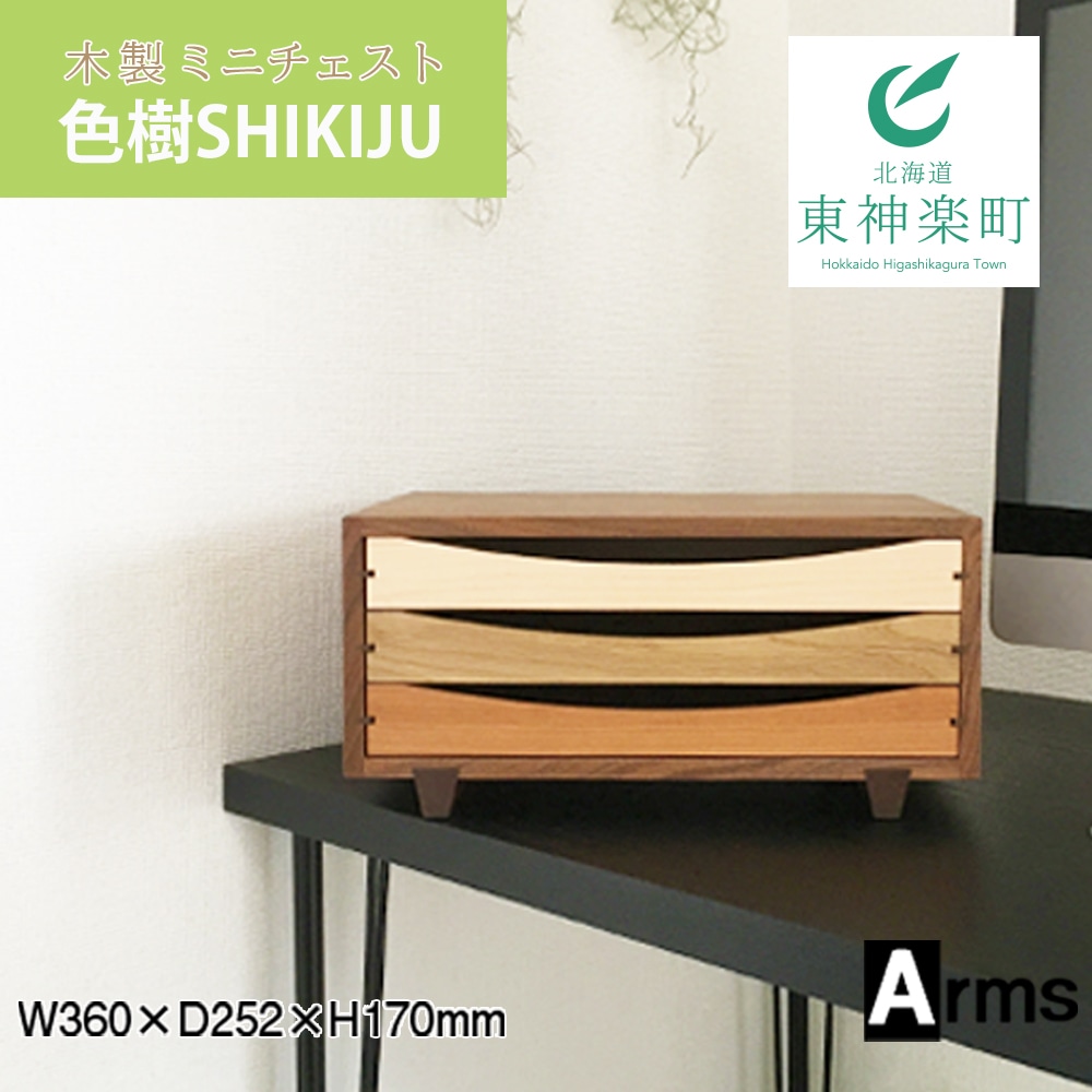木製レターケース・ミニチェスト　■ 工房 アームズ ■　色樹　A4（ウォルナット）
