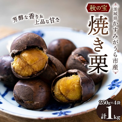 かすみがうら市産 焼き栗 250g×4袋 (冷凍)【配送不可地域:離島】【1350919】