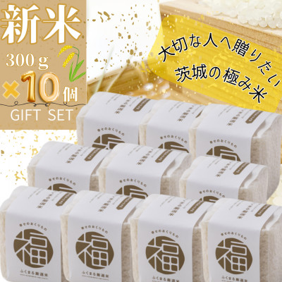 かすみがうら市産　『ふくまる厳選米』　　　　300g×10個【1475351】