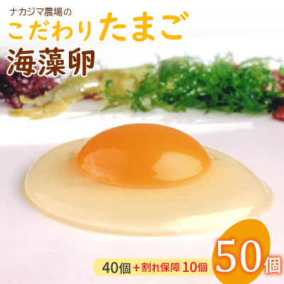 ナカジマ農場のこだわりたまご「海藻卵」50個(40個+割れ保障10個)【配送不可地域:離島】【1528298】