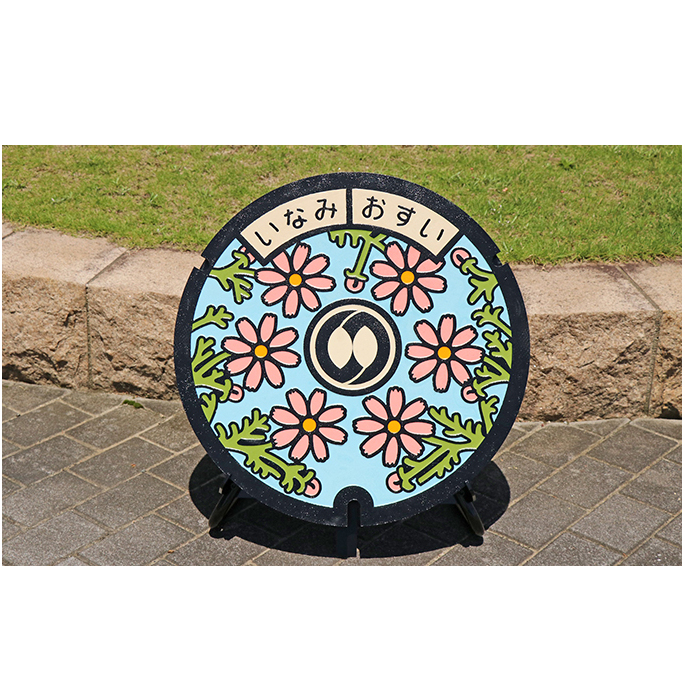 稲美町φ600マンホール鉄蓋カラー蓋 雑貨 日用品 インテリア 装飾品