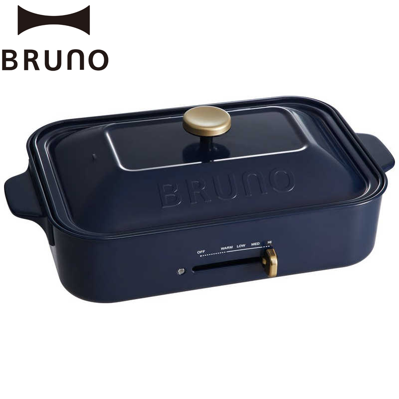 BRUNO コンパクトホットプレート プレート2種(たこ焼き 平面) ネイビー