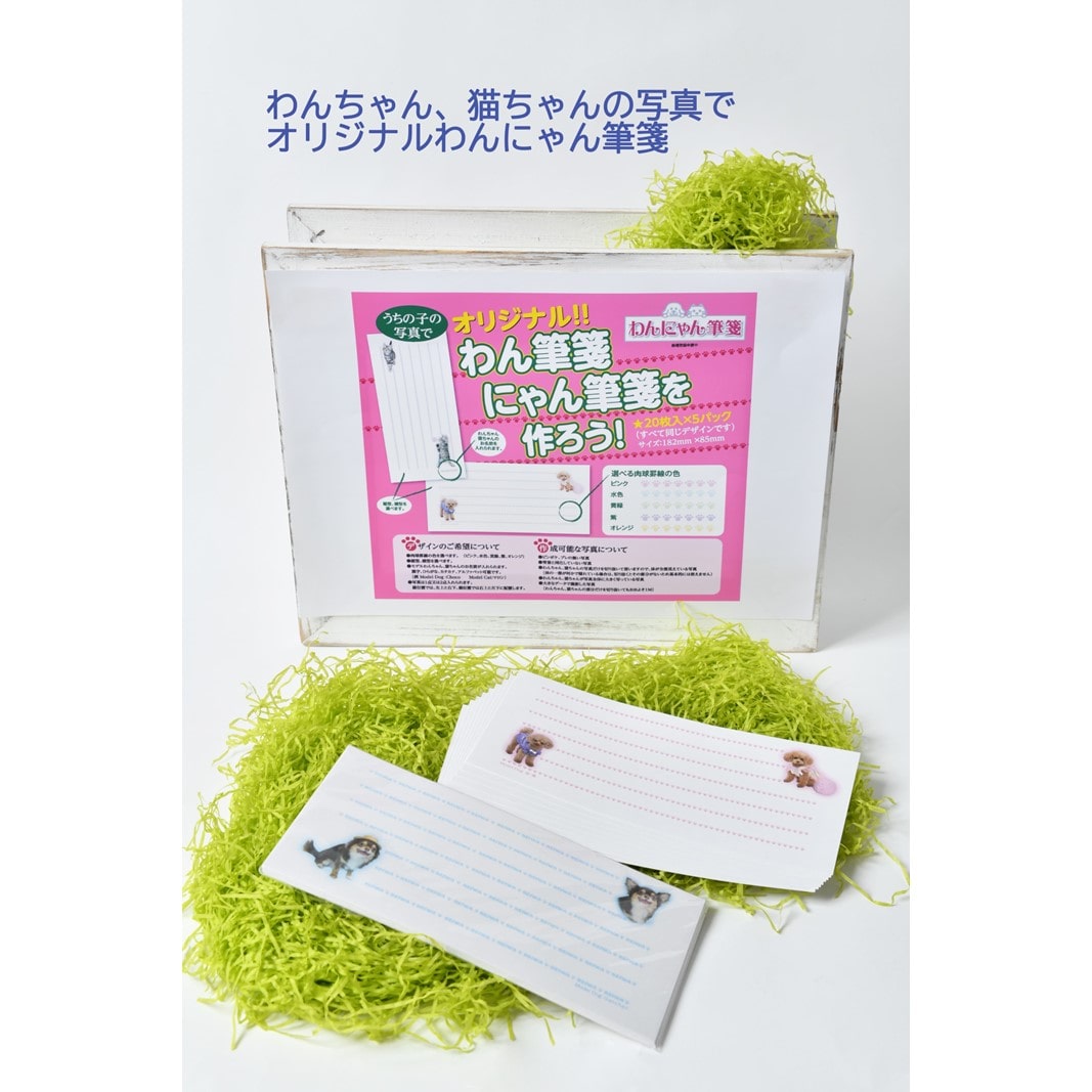 犬猫写真の一筆箋「わんにゃん筆箋」お家の犬猫の写真でオリジナル作成