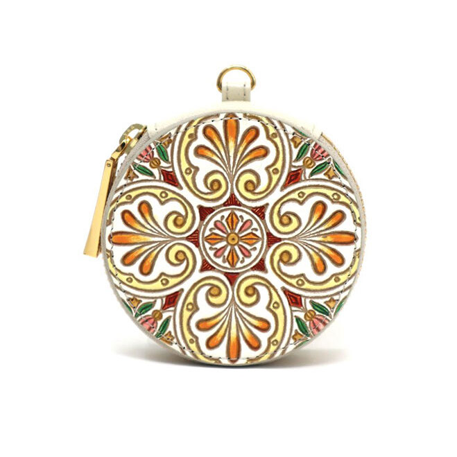 【文庫屋大関】マカロンポーチ エクラ【皮革工芸品】 ポーチ ミニポーチ 小物入れ アクセサリー入れ イヤホン入れ 収納 保管ケース 手のひらサイズ  本革 革 皮革 工芸品 工芸 雑貨 ギフト プレゼント 日本製 東京