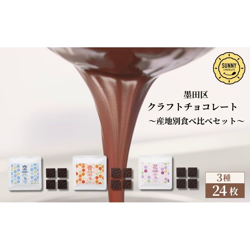 チョコレート SUNNY CHOCOLATE クラフトチョコレート【産地別チョコレート食べ比べセット（3種 各4枚入）合計6セット】チョコ 菓子 食べ比べ シングルオリジンチョコレート 墨田区 東京都