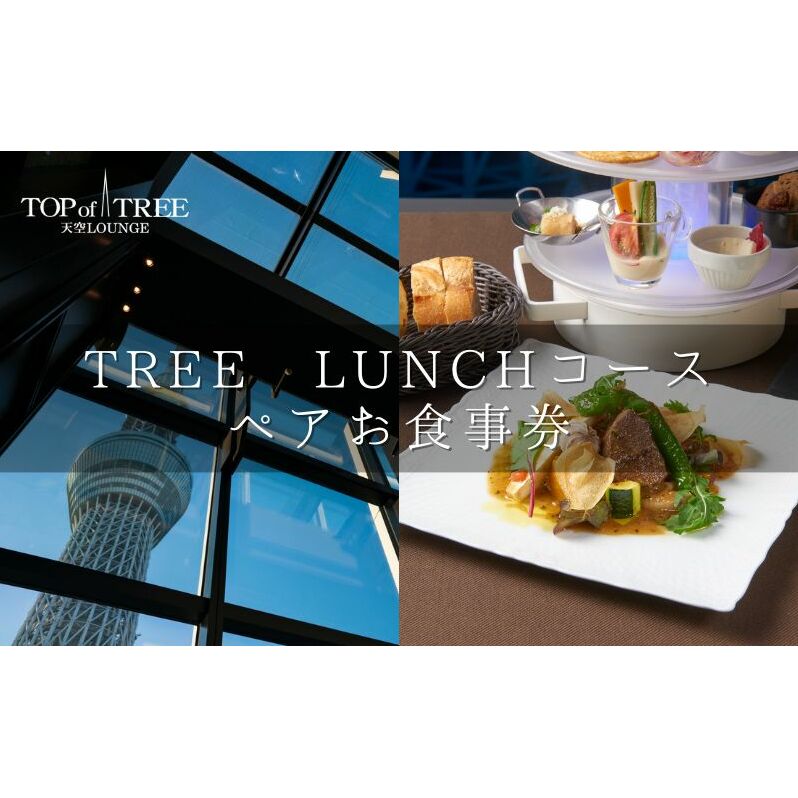 天空LOUNGE TOP of TREE「旬の食材を使用したシェフおすすめのダブルメインフルコース」 ペア ランチ 食事券