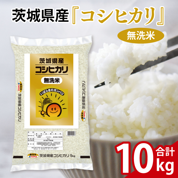 令和7年産 茨城県産 無洗米コシヒカリ10kg(5kg×2袋)【お米 米 コメ こめ こしひかり 無洗米 北茨城市 茨城県】(AL257)