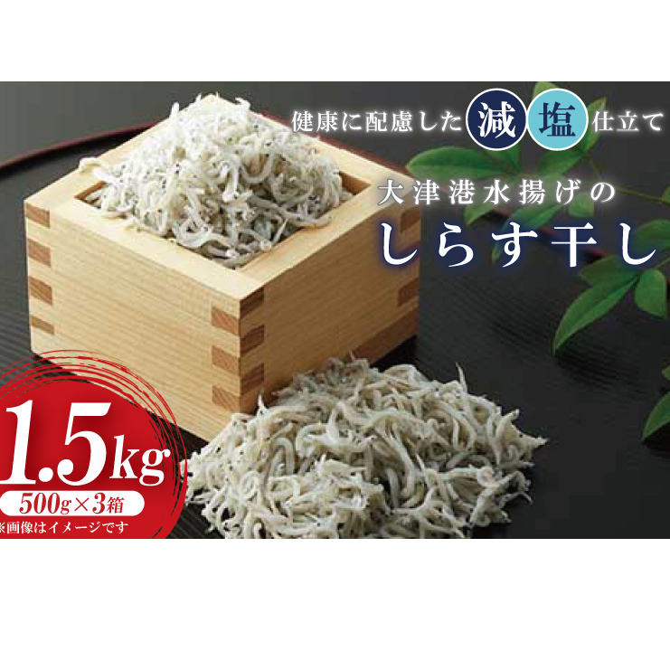 大津港水揚げのしらす干し 1.5kg(500gx3箱)(AS207)