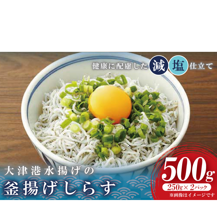 大津港水揚げの釜揚げしらす 500g(250gx2パック) (AS208)