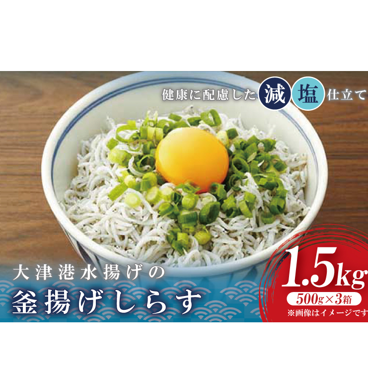 大津港水揚げの釜揚げしらす 1.5kg(500g×3箱) (AS210)