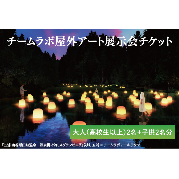 チームラボ屋外アート展示会チケット大人(高校生以上)2名、子供2名分(CJ108)